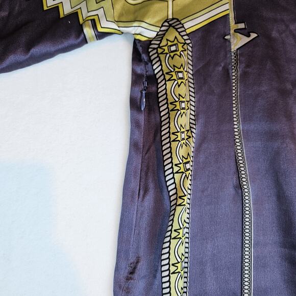 Mara Hoffman Y2K Silk Dress Shift Kimono Mini Short Art Deco Designer Womens M - Picture 14 of 16